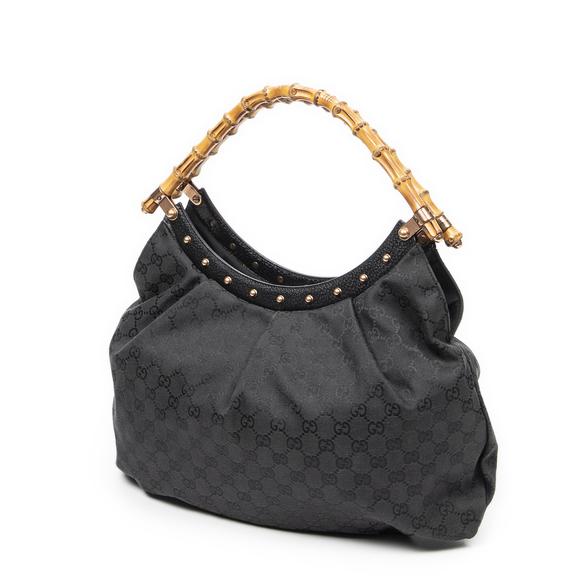 Gucci Large Studded Bamboo Hobo - Picture 2 of 10